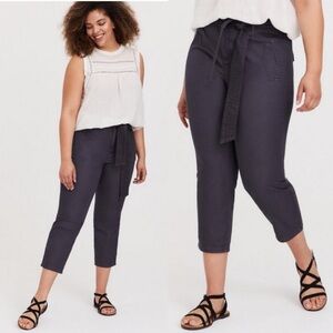 TORRID Crop Skinny Stretch Twill Mid-Rise Tie-Front Pant